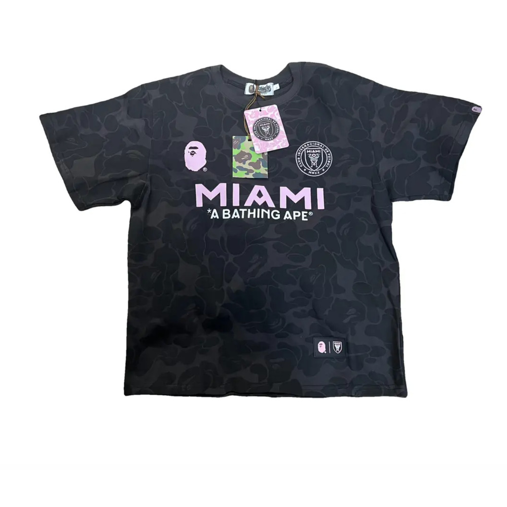 BAPE x INTER MIAMI CF FOOTBALL JERSEY TEE SIZE L NEW NWT